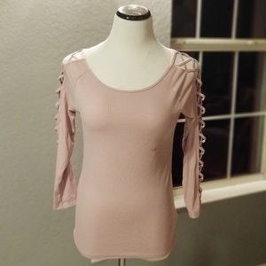 Aeropostale Open Cut Long Sleeve Knitted Top